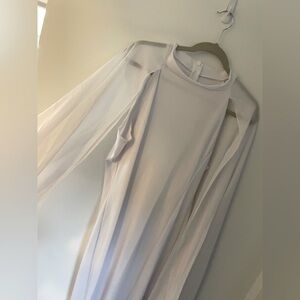 White Flowy Cape Dress (XL)